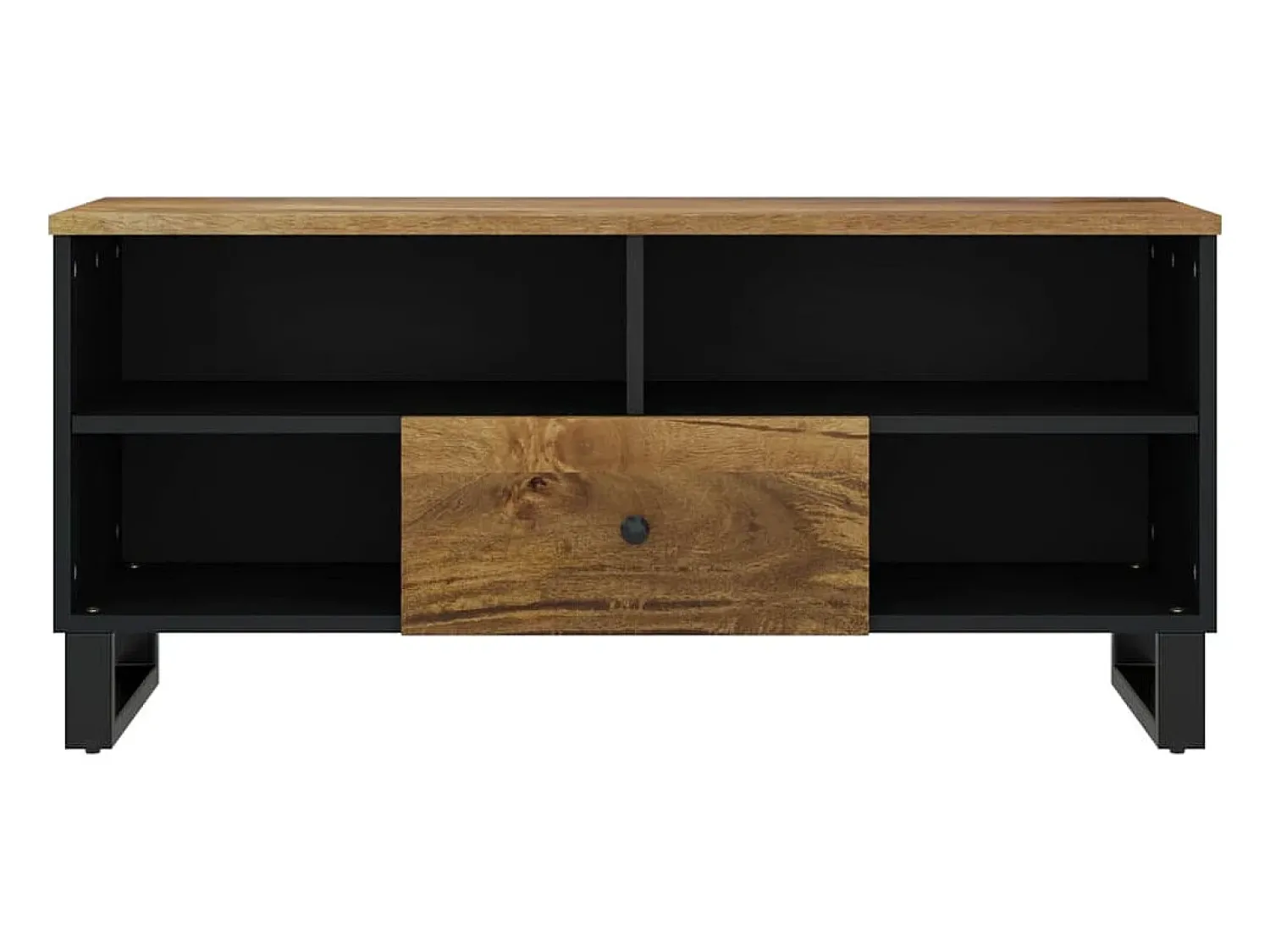 vidaxl Móvel de TV 100x33x46 cm mangueira maciça/derivados madeira Castanho