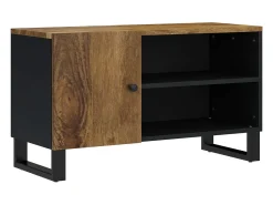 Hot vidaxl Móvel de TV 80x33x46 cm mangueira maciça/derivados madeira Castanho