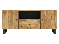 Best vidaxl Móvel de TV 105x33,5x46 cm mangueira maciça/derivados madeira Castanho