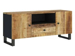 Best vidaxl Móvel de TV 105x33,5x46 cm mangueira maciça/derivados madeira Castanho