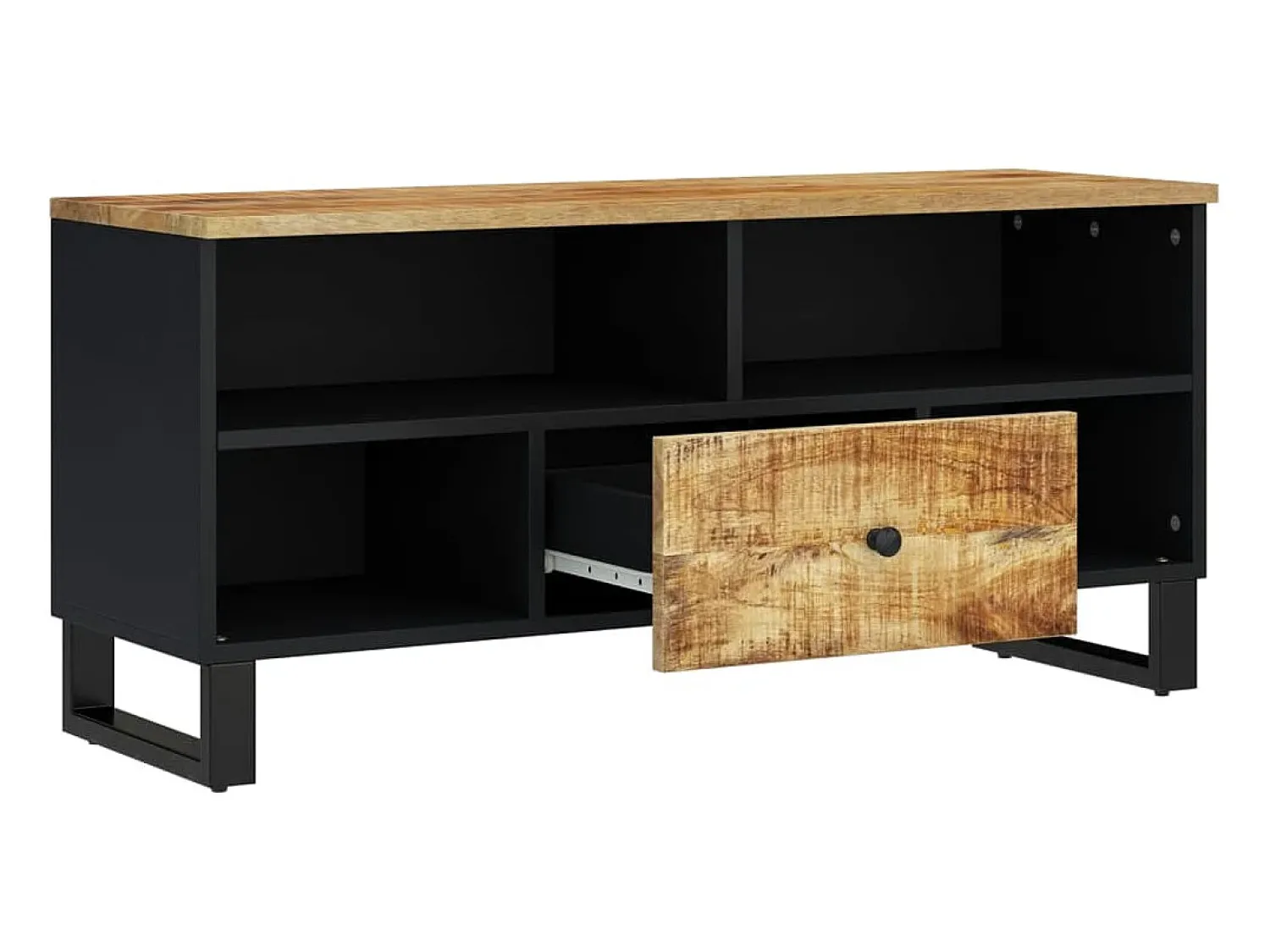 Hot Móvel de TV 100x33x46 cm mangueira maciça/derivados madeira PT630823 Castanho