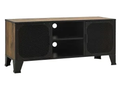 Clearance vidaxl Móvel de TV 105x36x47 cm metal e MDF rústico Castanho