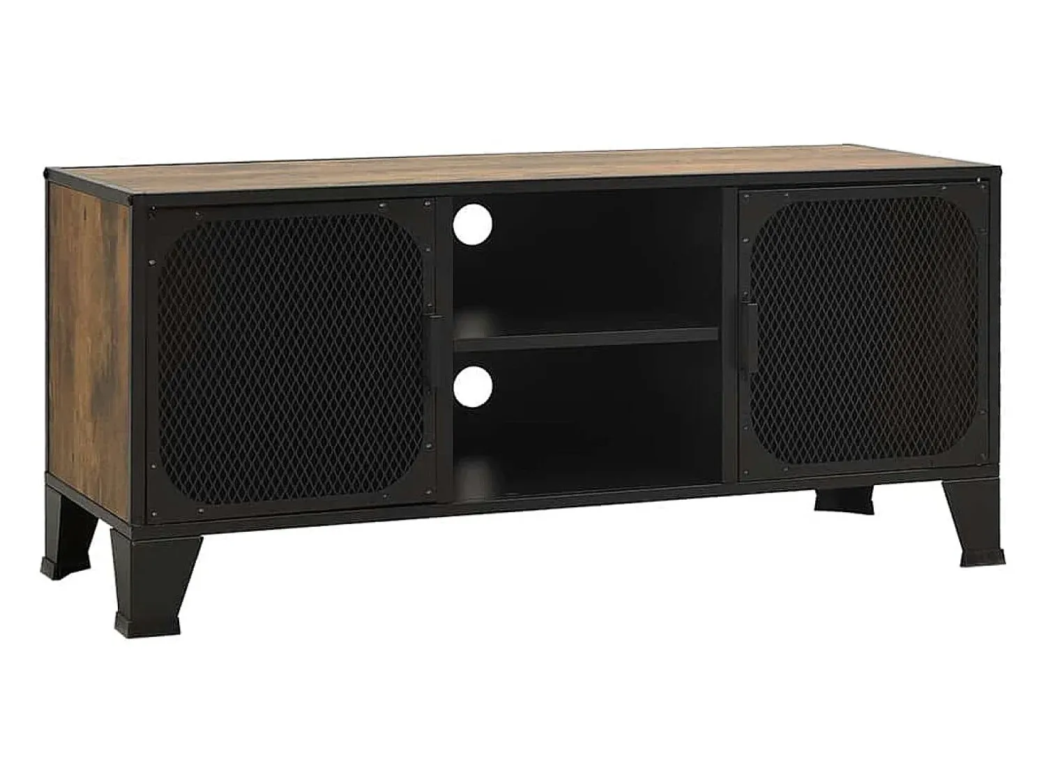 Clearance vidaxl Móvel de TV 105x36x47 cm metal e MDF rústico Castanho