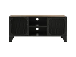 Clearance Móvel de TV 105x36x47 cm metal e MDF rústico PT648197 Castanho