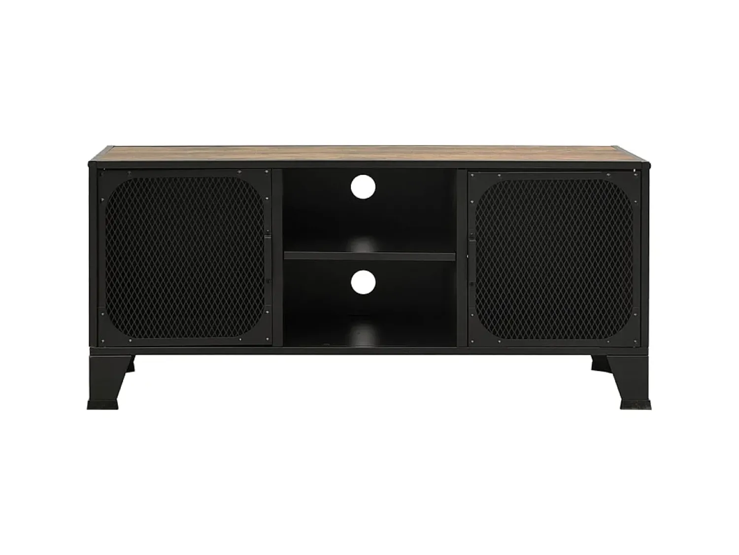 Clearance Móvel de TV 105x36x47 cm metal e MDF rústico PT648197 Castanho