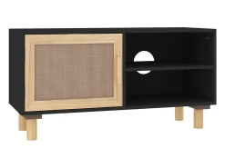 Móvel de TV 80x30x40 cm pinho maciço/vime natural PT111995^ Móvel De Tv
