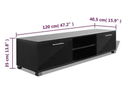 Móvel De Tv| Móvel de TV 120x40,5x35 cm brilhante PT373180 Preto