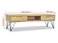 Móvel De Tv|vidaxl Móvel de TV 120x35x35 cm teca maciça Castanho