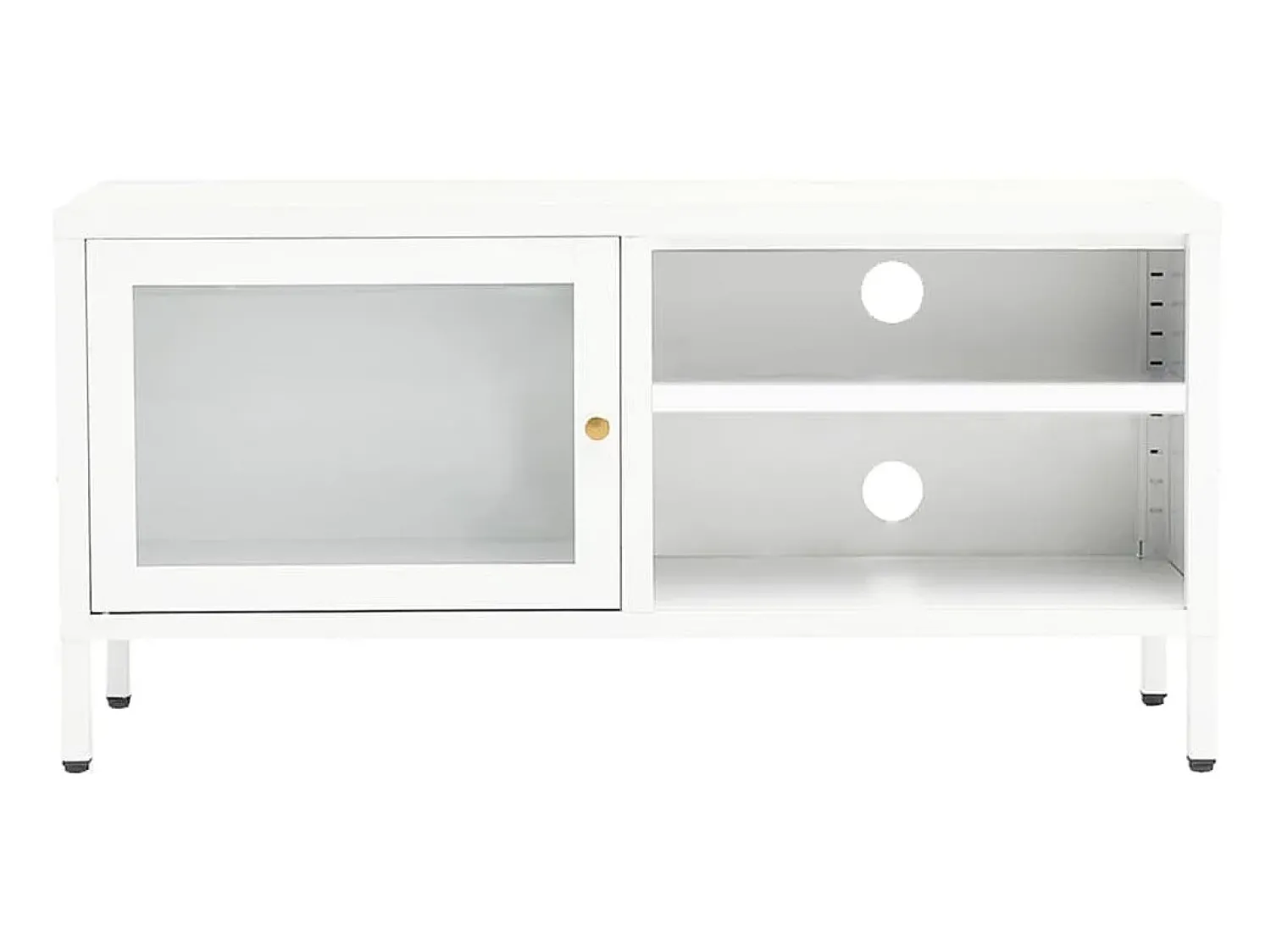 Móvel de TV 90x30x44 cm vidro e aço PT312225^ Móvel De Tv