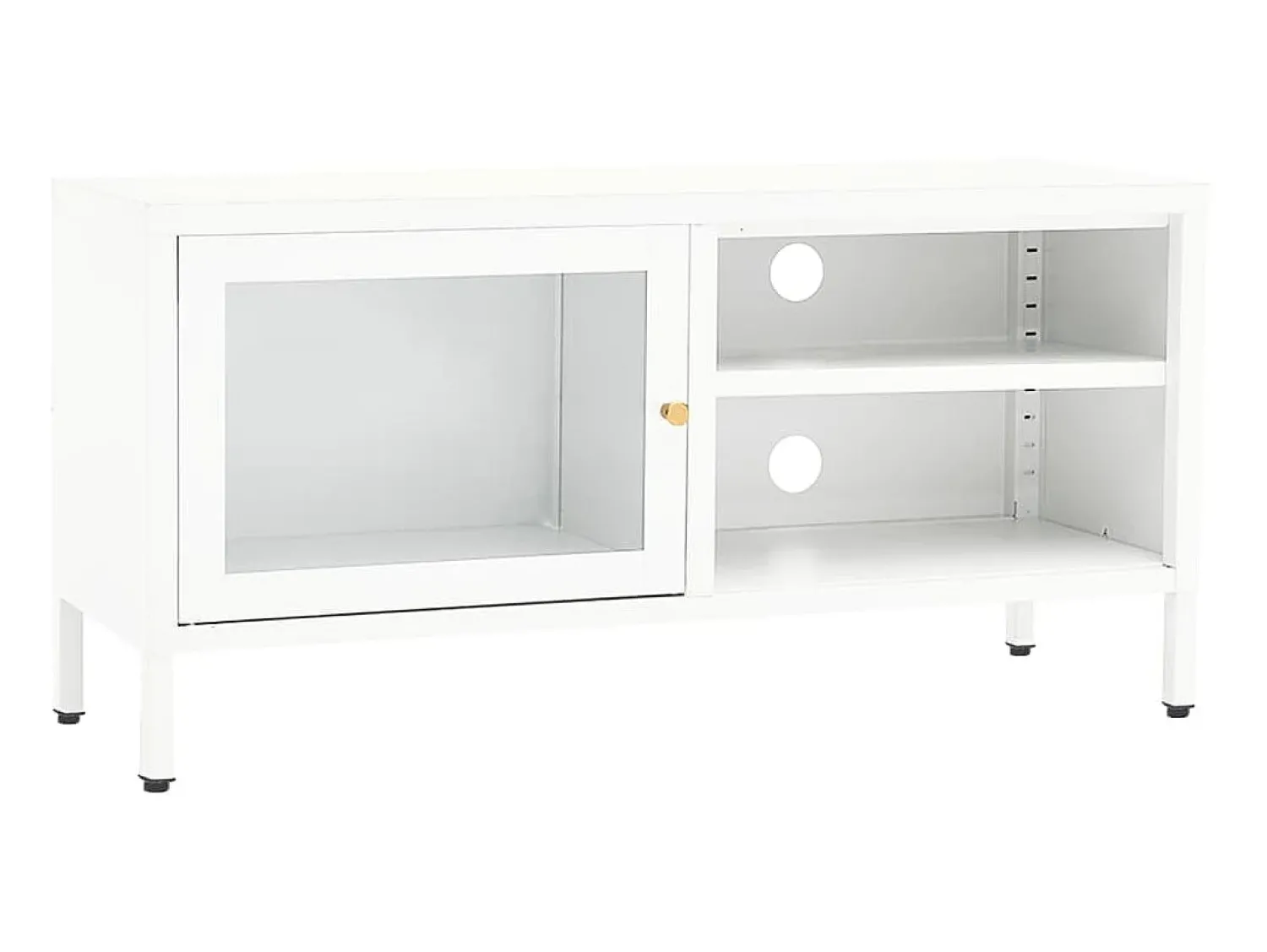 Móvel de TV 90x30x44 cm vidro e aço PT312225^ Móvel De Tv