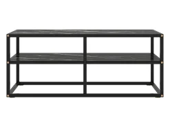 Sale Móvel de TV 100x40x40 cm vidro mármore PT974730 Preto