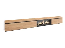 Skraut Home Móvel de TV, 368x35x45, Lareira eléctrica XXL, Carvalho^ Móvel De Tv