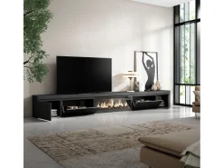 Móvel De Tv|Skraut Home Móvel de TV, 368x35x45, Lareira eléctrica XXL, Preto