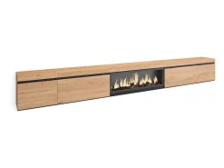 Skraut Home Móvel de TV, 368x35x45, Lareira eléctrica XXL, Carvalho^ Móvel De Tv