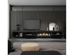 Skraut Home Móvel de TV, 368x35x45, Lareira eléctrica XXL, Suspensos,^ Móvel De Tv