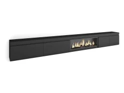 Móvel De Tv*Skraut Home Móvel de TV, 368x35x45, Lareira eléctrica XXL, Preto
