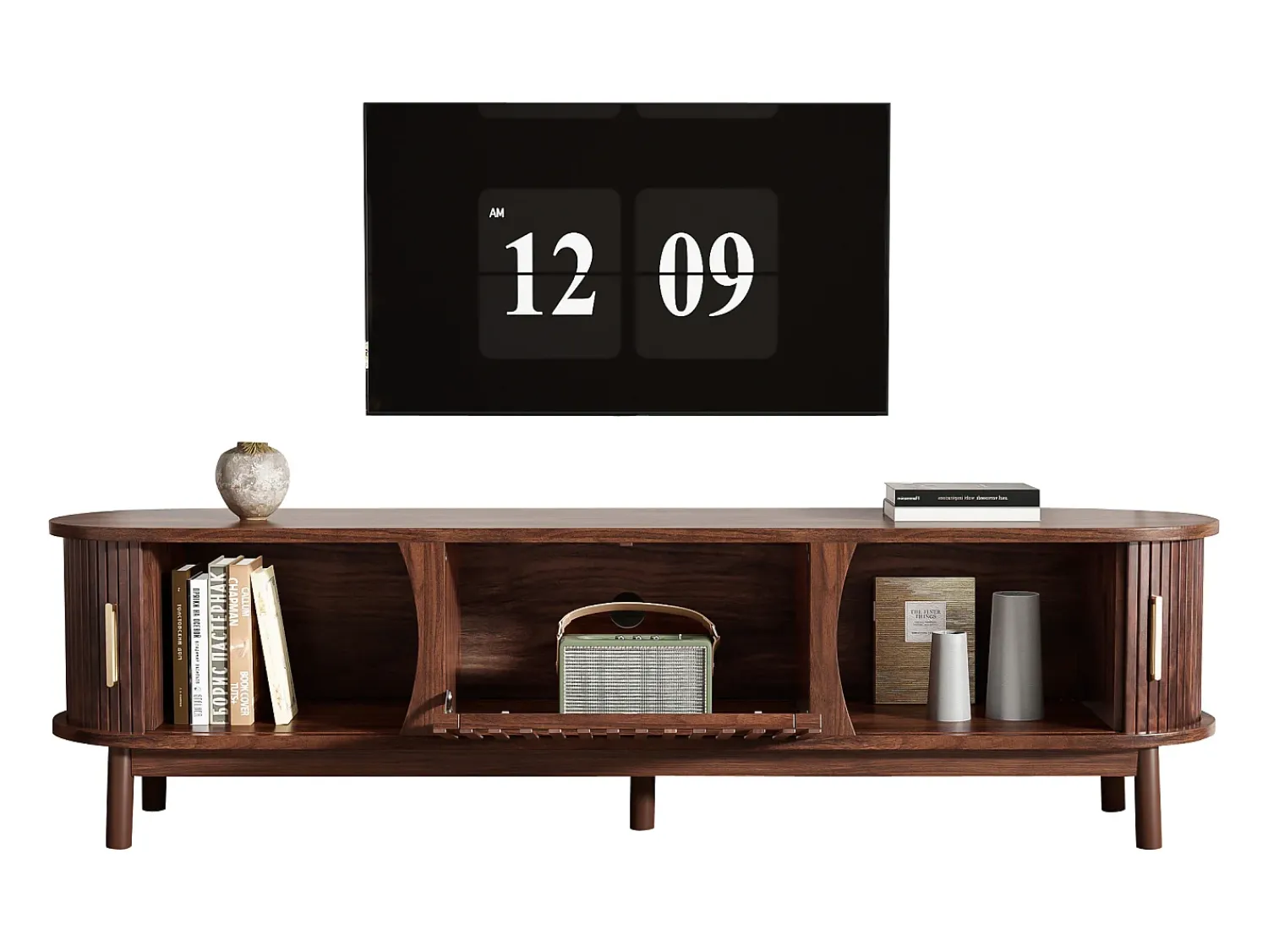 Móvel De Tv*ModernLuxe Móvel de TV 165x39,5x46cm - para televisores de até 65" - Castanho