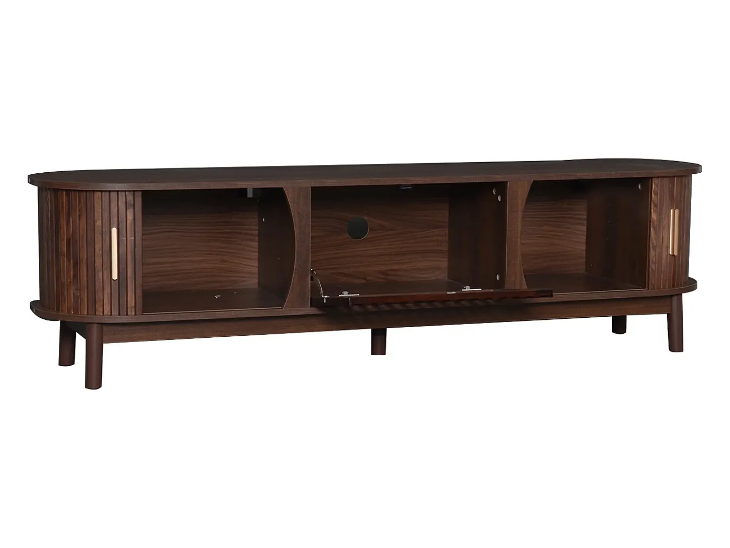 Móvel De Tv*ModernLuxe Móvel de TV 165x39,5x46cm - para televisores de até 65" - Castanho