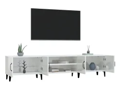 Móvel De Tv| Móvel de TV 180x31,5x40cm derivados de madeira brilhante PT851436 Branco