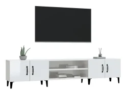 Móvel De Tv| Móvel de TV 180x31,5x40cm derivados de madeira brilhante PT851436 Branco