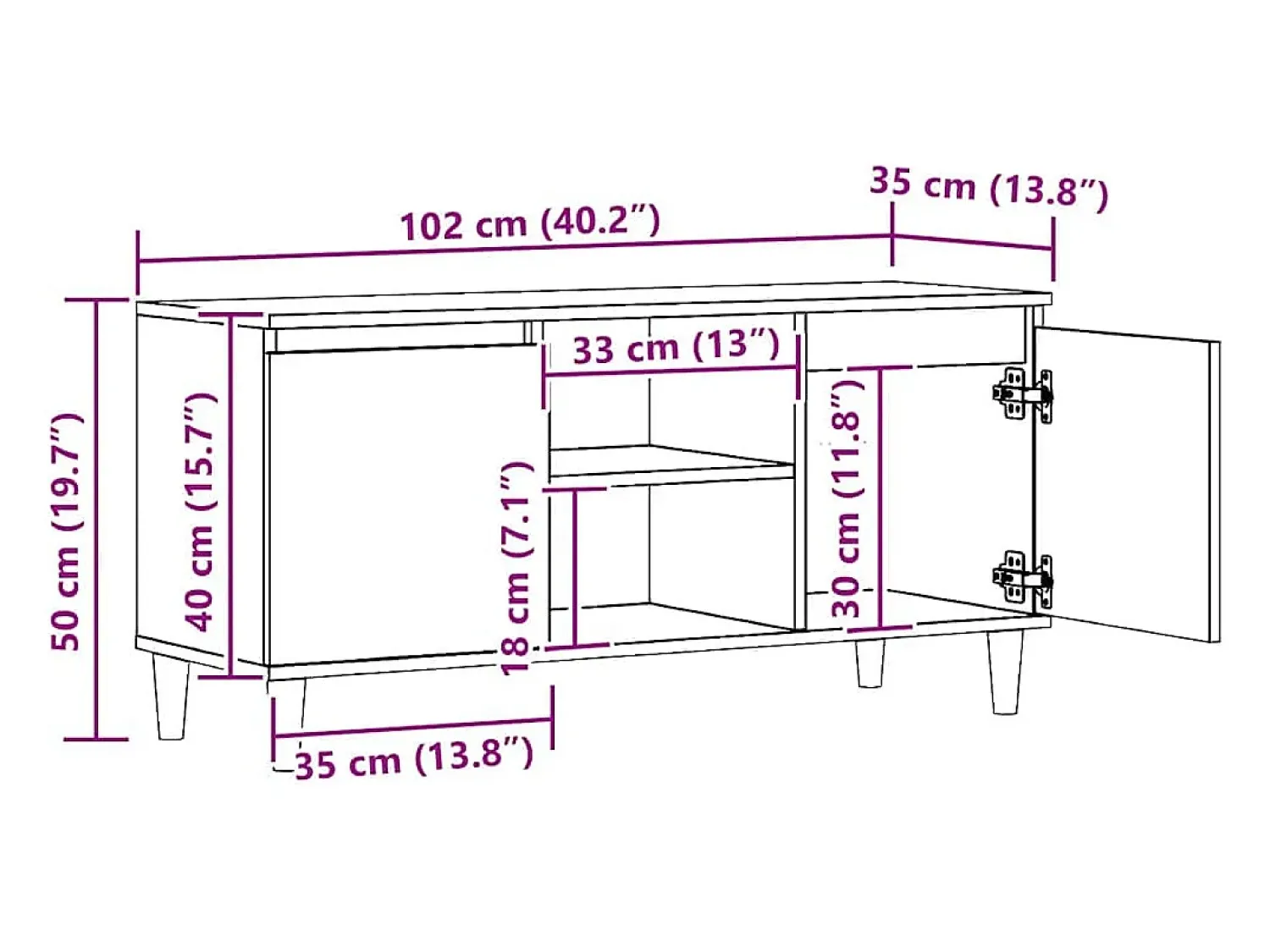 Móvel De Tv|vidaxl Móvel de TV 102x35x50cm derivados de madeira carvalho artisiano Castanho