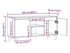 Móvel De Tv|vidaxl Móvel de TV 102x35x50cm derivados de madeira carvalho artisiano Castanho