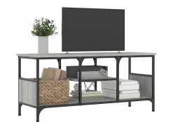 Móvel De Tv| Móvel de TV 100x35x45cm derivados de madeira/ferro cinza sonoma PT128616 Cinzento