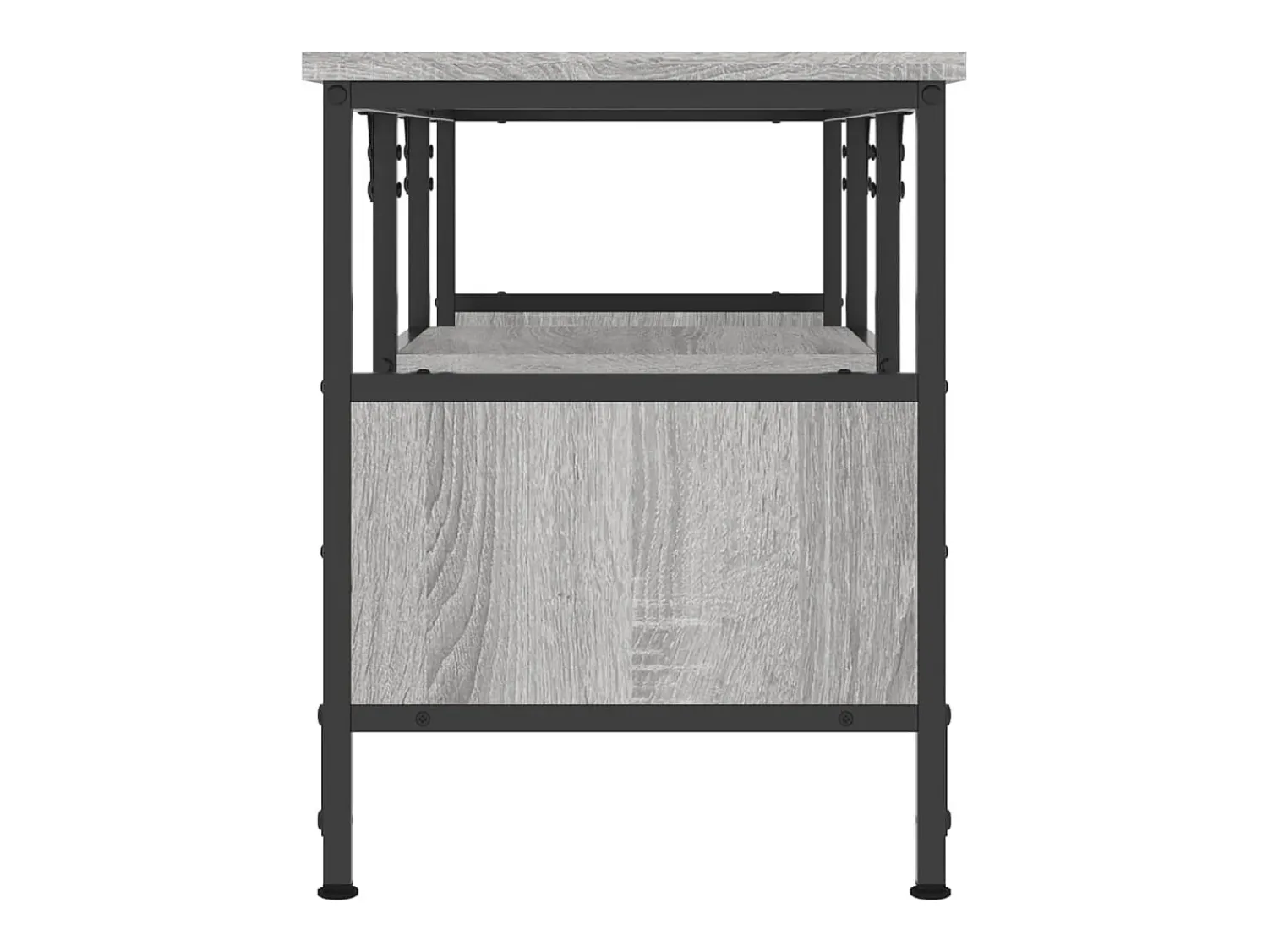 Móvel De Tv| Móvel de TV 100x35x45cm derivados de madeira/ferro cinza sonoma PT128616 Cinzento