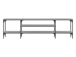 Móvel De Tv* Móvel de TV 161x35x45cm derivados de madeira/ferro cinza sonoma PT987632 Cinzento