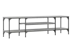 Móvel De Tv* Móvel de TV 161x35x45cm derivados de madeira/ferro cinza sonoma PT987632 Cinzento