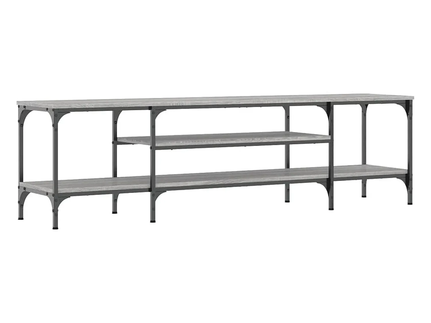 Móvel De Tv* Móvel de TV 161x35x45cm derivados de madeira/ferro cinza sonoma PT987632 Cinzento