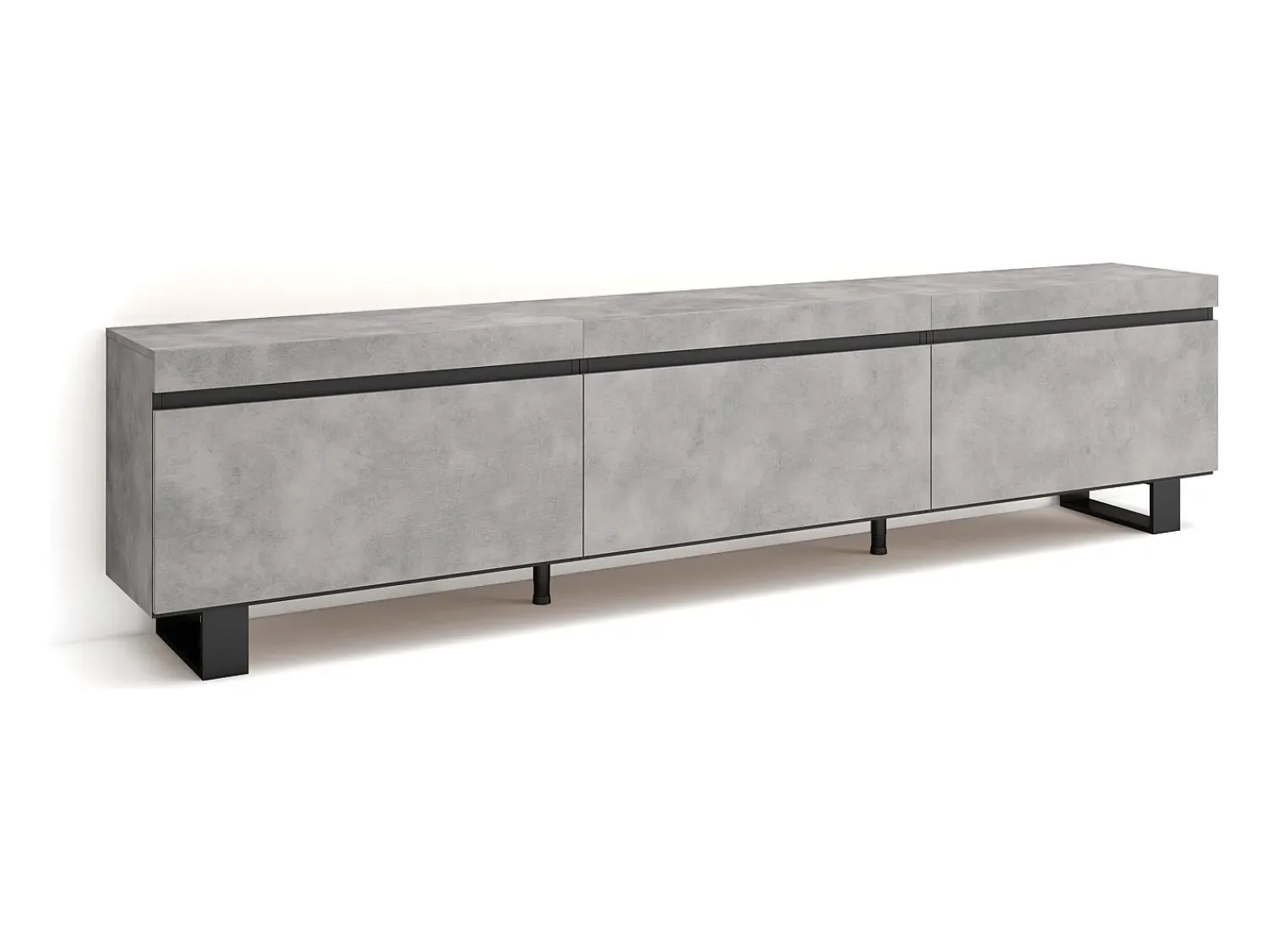 Móvel De Tv|Skraut Home Móvel de TV, 240x35x57cm, Design industrial, Cimento Cinzento