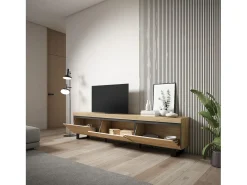 Skraut Home Móvel de TV, 240x35x57cm, Design industrial, Carvalho^ Móvel De Tv