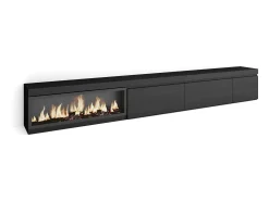 Móvel De Tv*Skraut Home Móvel de TV, 317x35x45cm, Lareira eléctrica XXL, Preto