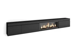 Móvel De Tv|Skraut Home Móvel de TV, 317x35x45cm, Lareira eléctrica XXL, Preto