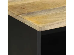 Best vidaxl Móvel de TV 100x33,5x46cm madeira mangueira áspera maciça Preto