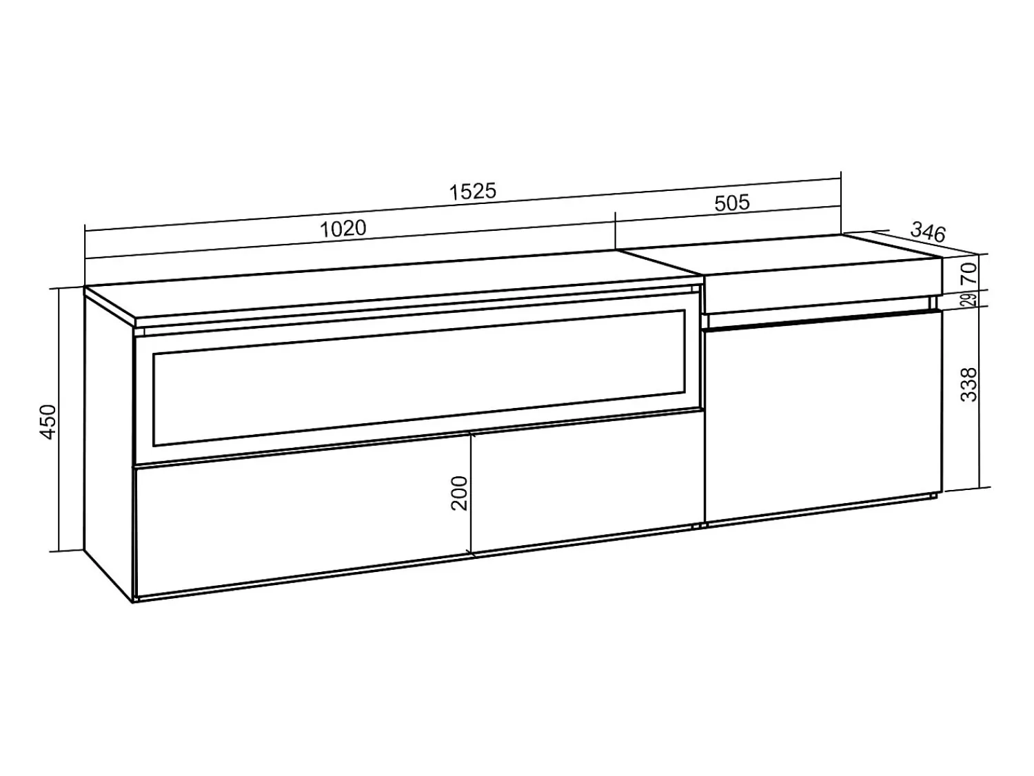 Online Skraut Home Móvel de TV, 150x35x45cm, Para televisores até 65", Lareira eléctrica, Carvahlo e preto Natural claro