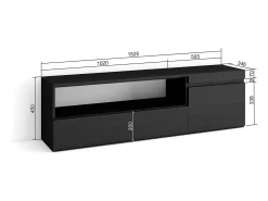 Móvel De Tv*Skraut Home Móvel de TV, 150x35x45cm, Para televisores até 65", Estante para TV, Preto