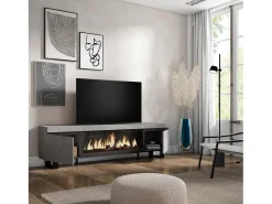 Skraut Home Móvel de TV, 208x35x57cm, Para televisores até 80