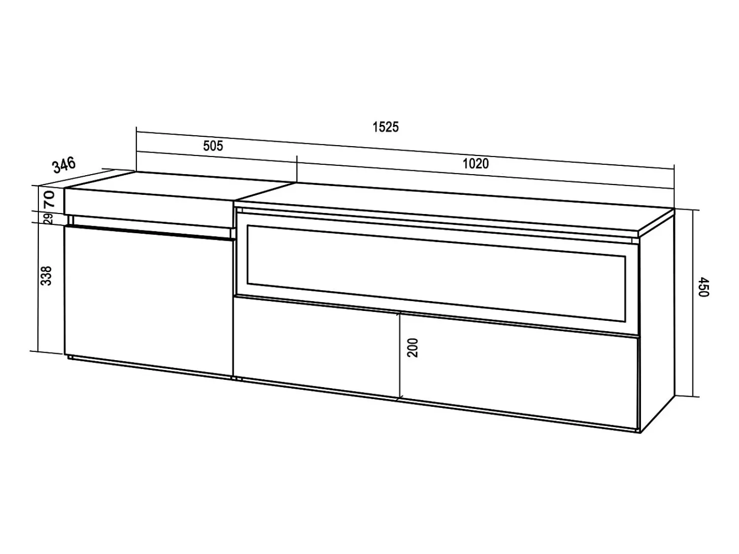 Móvel De Tv*Skraut Home Móvel de TV, 150x35x45cm, Para televisores até 65", Lareira eléctrica, e preto Branco