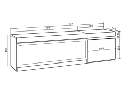 Clearance Skraut Home Móvel de TV, 158x35x45cm, Para televisores até 65