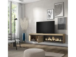 Skraut Home Móvel de TV, 208x35x45cm, Para televisores até 80