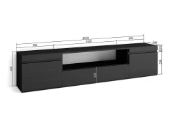 Skraut Home Móvel de TV, 200x35x45cm, Para televisores até 80", Estante para TV,^ Móvel De Tv