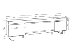 Móvel De Tv|Skraut Home Móvel de TV, 208x35x57cm, Para televisores até 80