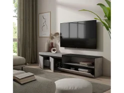 Skraut Home Móvel de TV, 200x35x45cm, Para televisores até 80", Estante para TV, Cimento^ Móvel De Tv