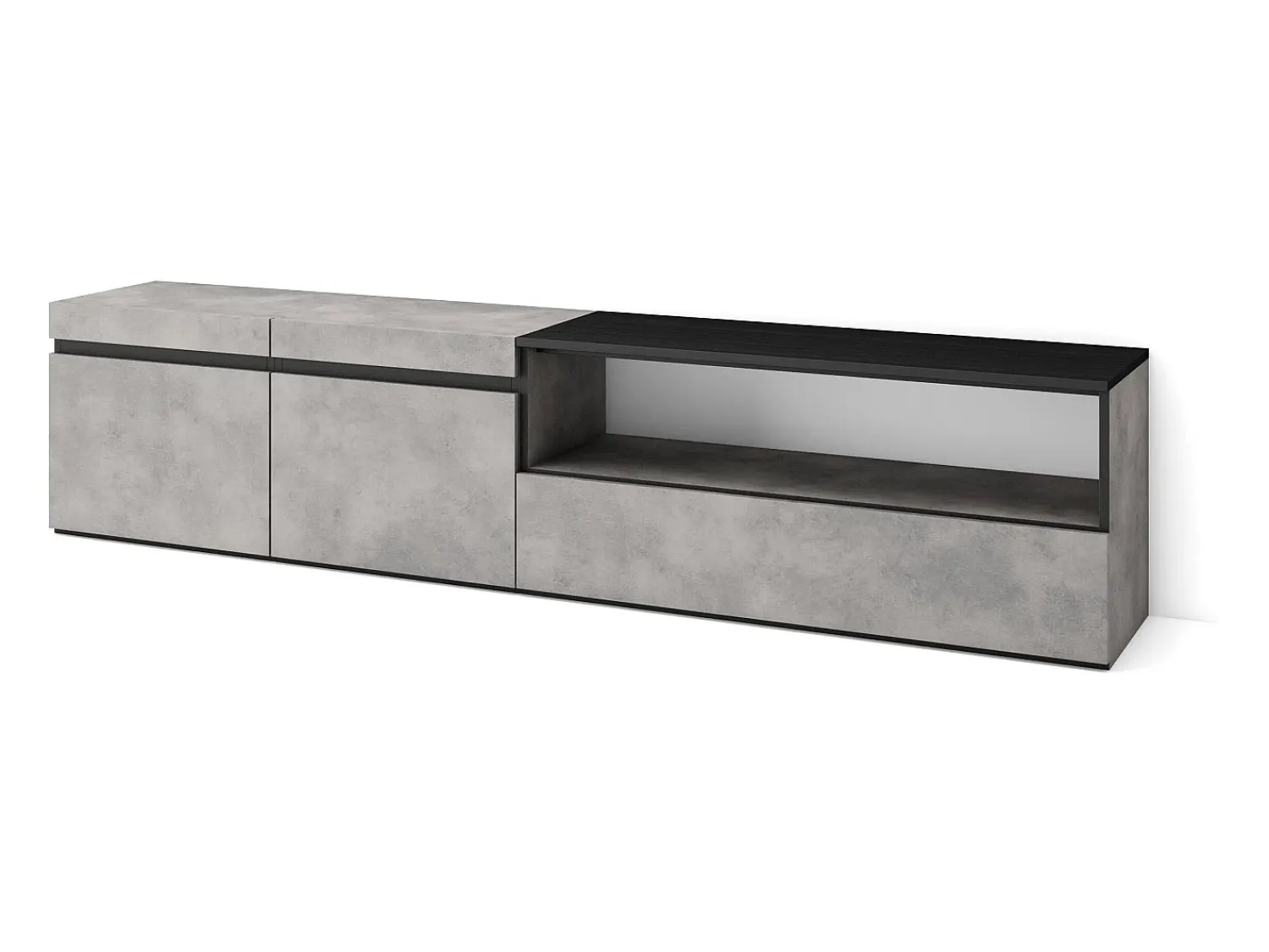 Skraut Home Móvel de TV, 200x35x45cm, Para televisores até 80", Estante para TV, Cimento^ Móvel De Tv