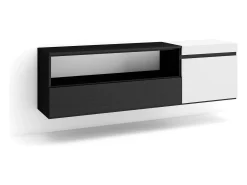 Skraut Home Móvel de TV, 150x35x45cm, Para televisores até 65", Suspensos, e preto^ Móvel De Tv