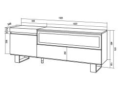 Discount Skraut Home Móvel de TV, 150x35x57cm, Para televisores até 65