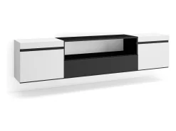 Skraut Home Móvel de TV, 200x45x35cm, Para televisores até 80", Suspensos, e preto^ Móvel De Tv