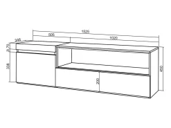 Móvel De Tv*Skraut Home Móvel de TV, 150x35x45cm, Para televisores até 65", Suspensos, Carvahlo Natural claro